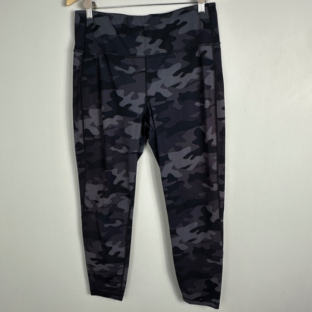 Lole Purple Camouflage High Rise Leggings Womens Size XL Active Pants Pocket Run